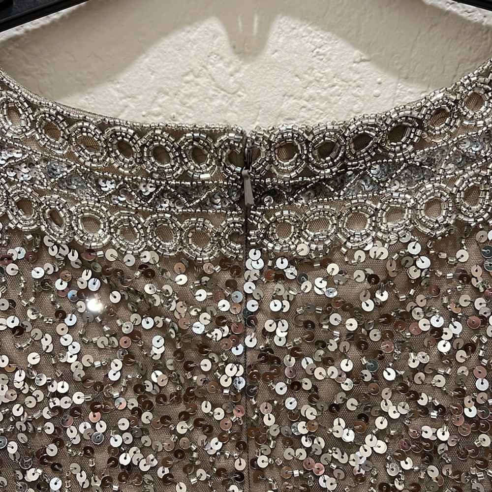 Scala Sequence Deep V Mesh Vintage Prom Dress - image 6